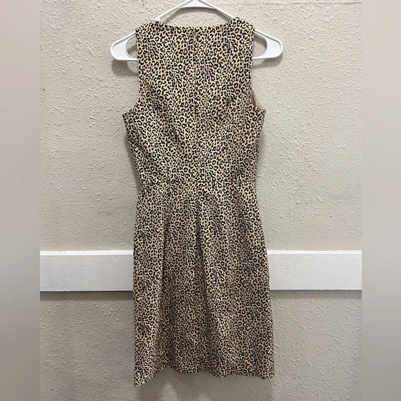 J.Crew Leopard Print Sleevless Sheath Dress Size 00 - Picture 4 of 6
